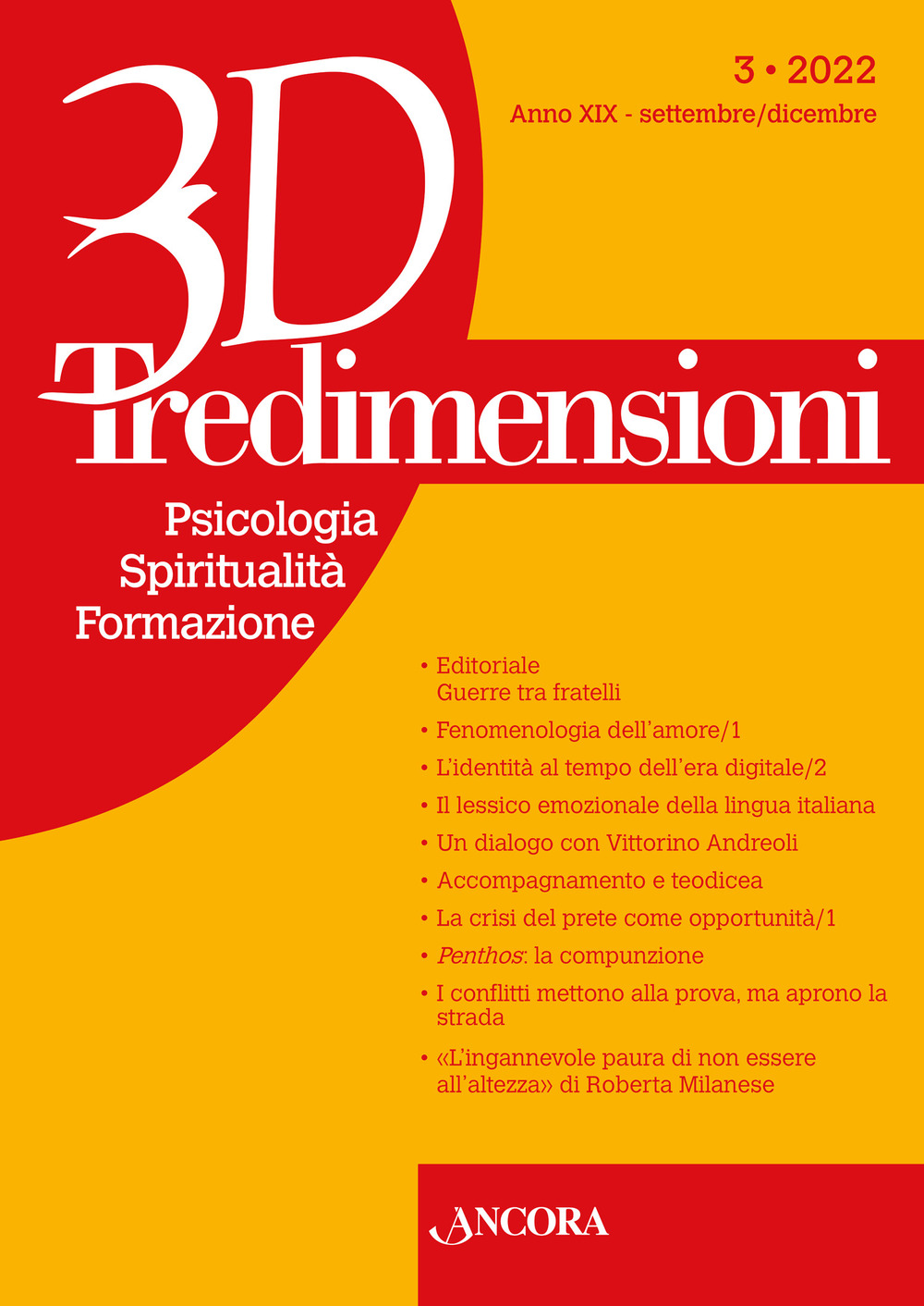 Tredimensioni. Psicologia, spiritualità, formazione (2022). Vol. 3