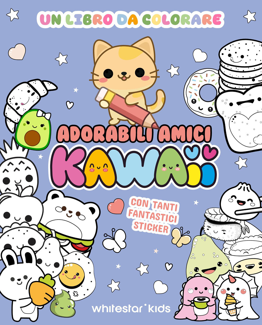 Adorabili amici kawaii. Un libro da colorare. Con adesivi. Ediz. illustrata