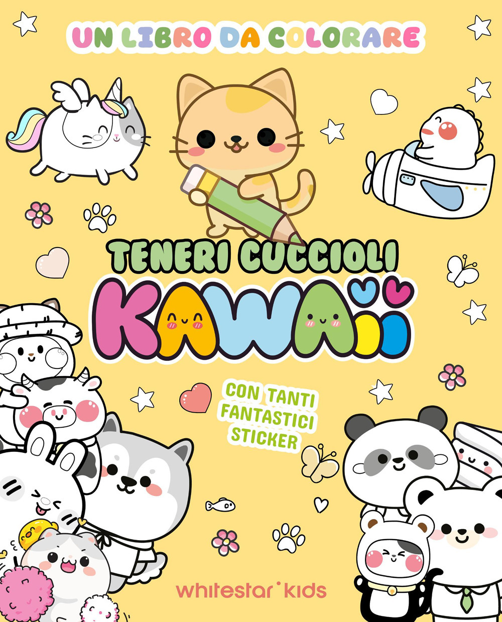 Teneri cuccioli kawaii. Un libro da colorare. Con adesivi. Ediz. illustrata