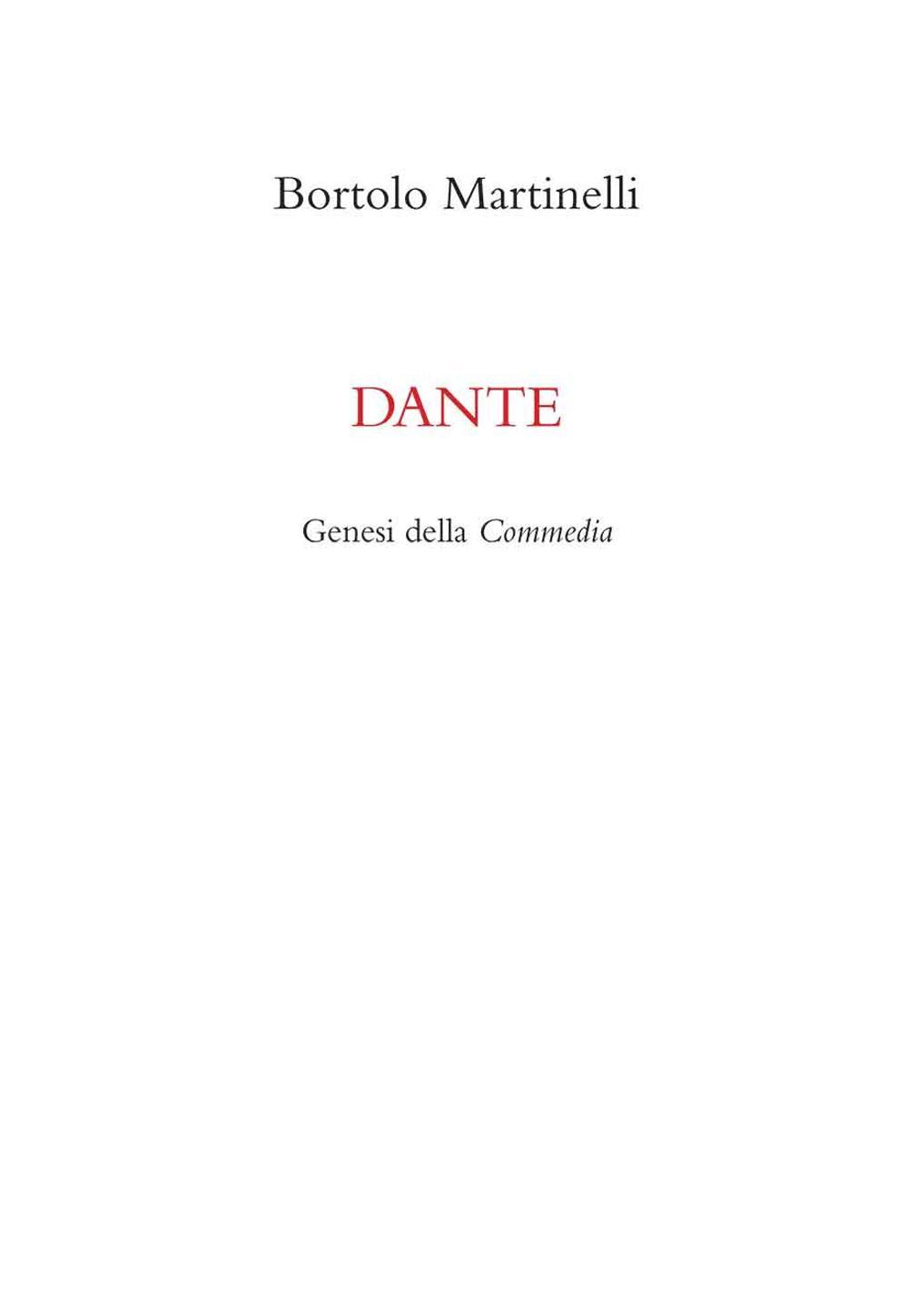Dante. Genesi della commedia