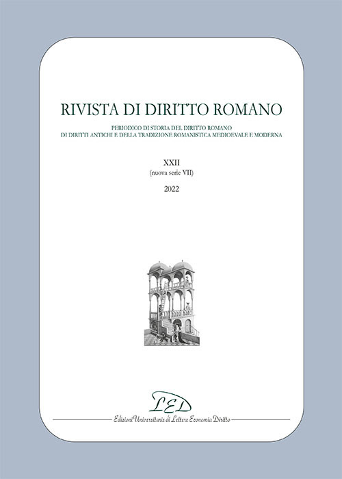 Rivista di diritto romano. Nuova Serie (2022). Vol. 22