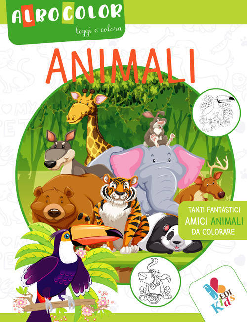 Animali. Albocolor. Leggi e colora. Ediz. illustrata