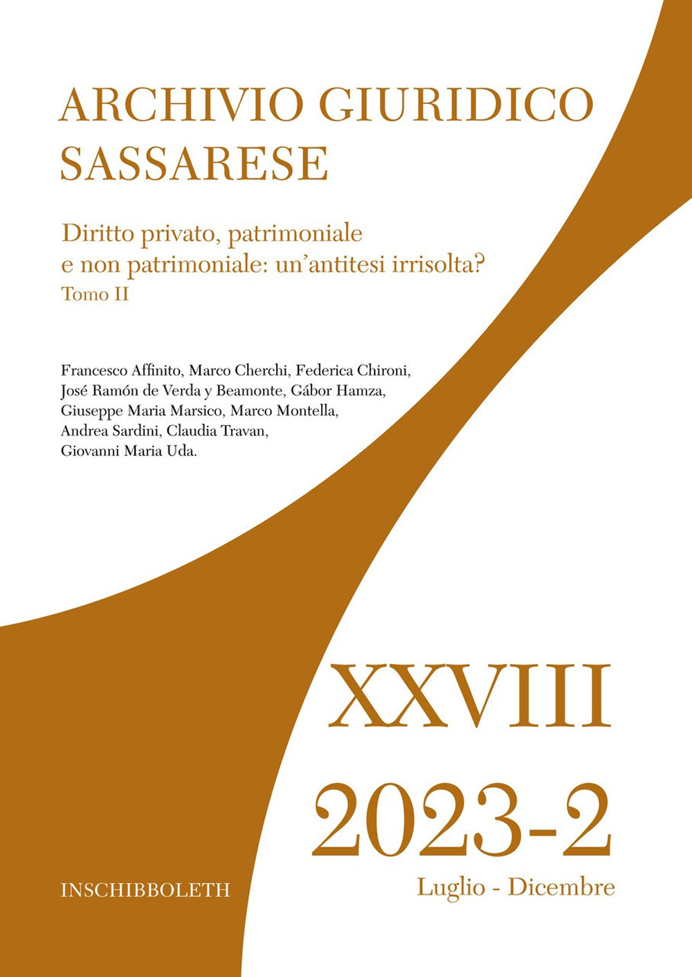Archivio giuridico sassarese (2023). Vol. 2: Diritto privato, patrimoniale e non patrimoniale: un'antitesi irrisolta?