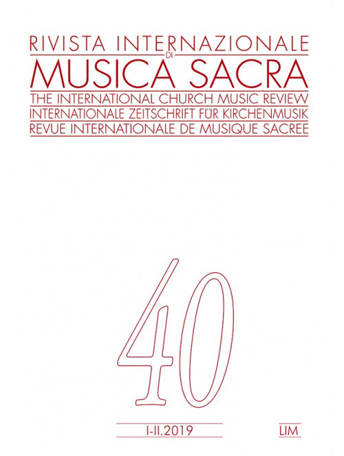 Rivista internazionale di musica sacra (2019). Vol. 1-2