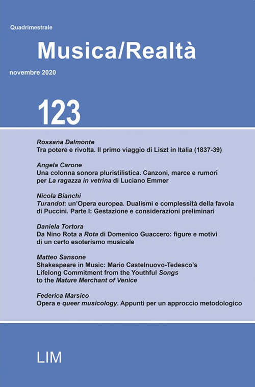 Musica/realtà (2020). Vol. 123