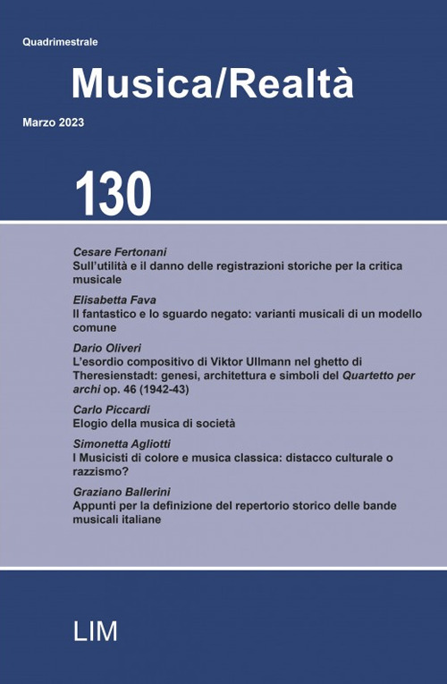 Musica/realtà (2023). Vol. 130: Marzo