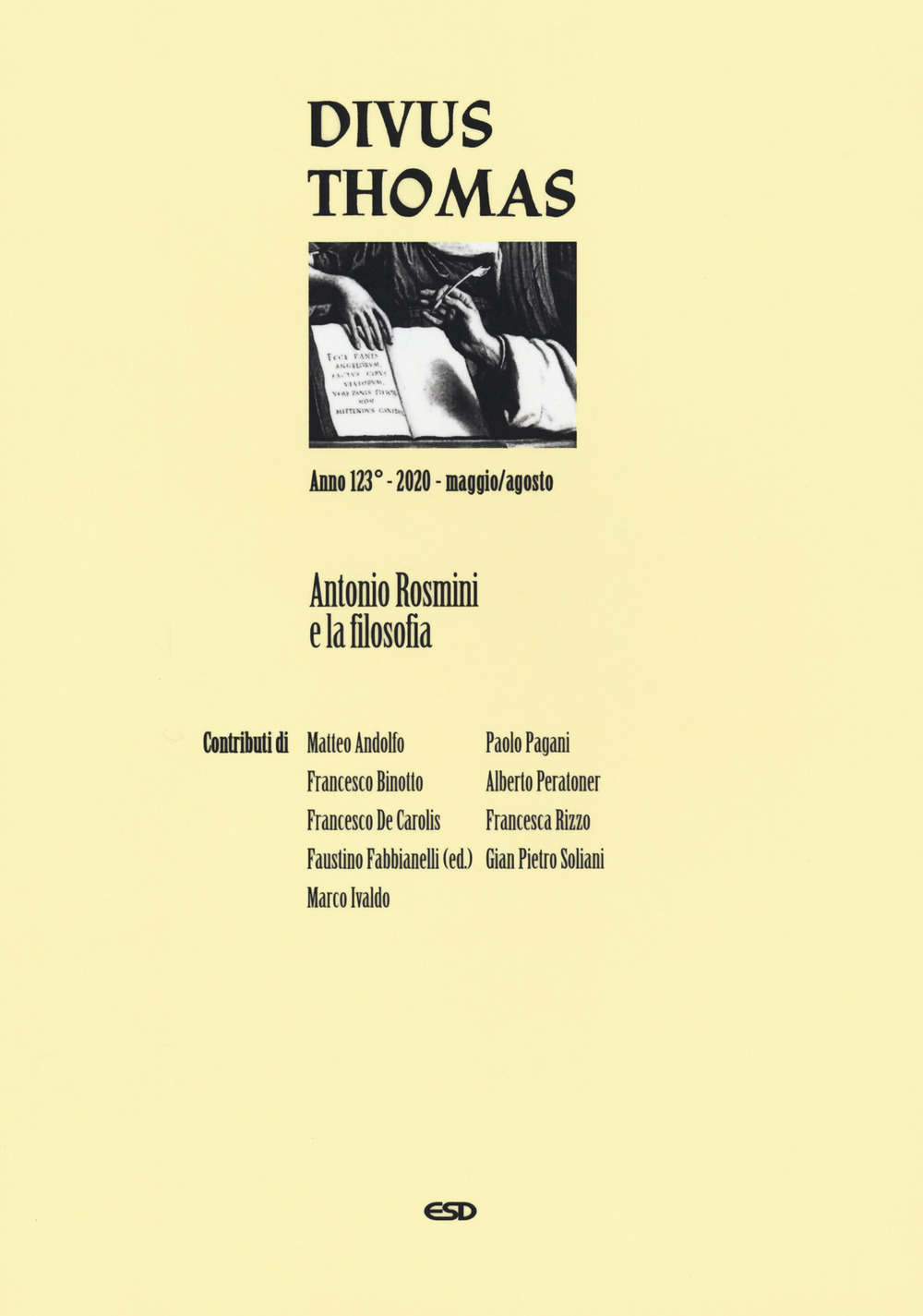 Divus Thomas (2020). Vol. 2: Antonio Rosmini e la filosofia