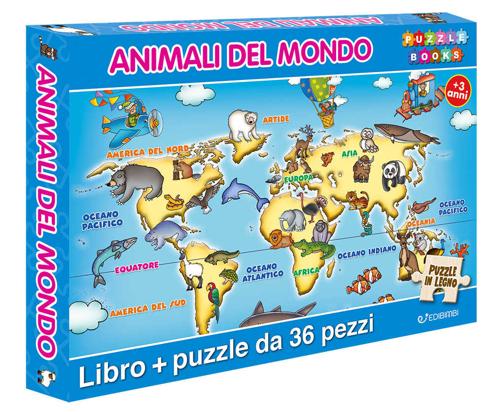 Animali del mondo. Puzzle books. Ediz. a colori. Con puzzle da 36 pezzi