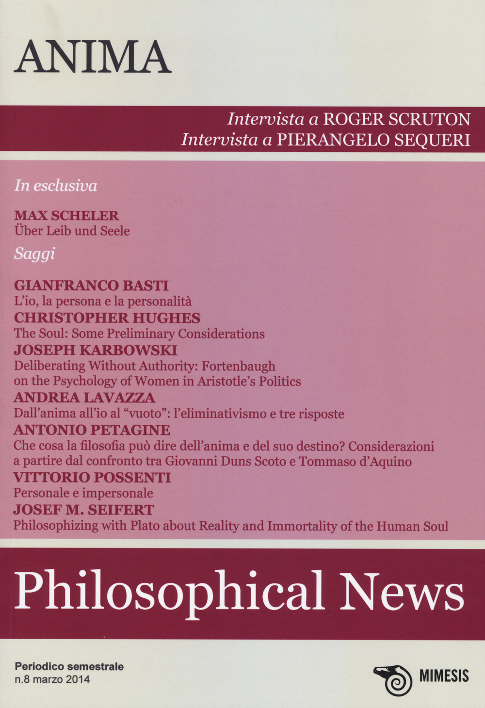 Philosophical news (2014). Vol. 8: Anima