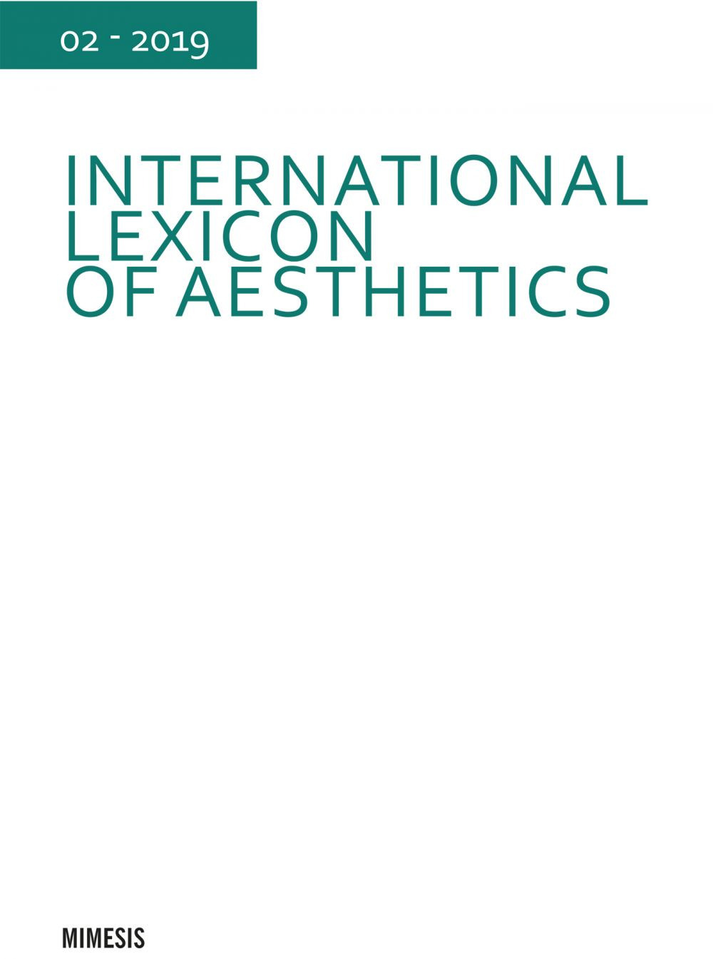 International lexicon of aesthetics (2019). Vol. 2
