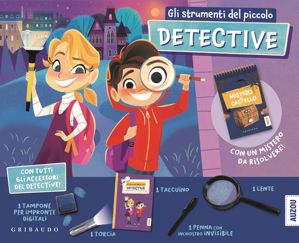Gli strumenti del piccolo detective. Ediz. a colori. Con lente di ingrandimento. Con penna con inchiostro invisibile. Con taccuino. Con tampone. Con torcia