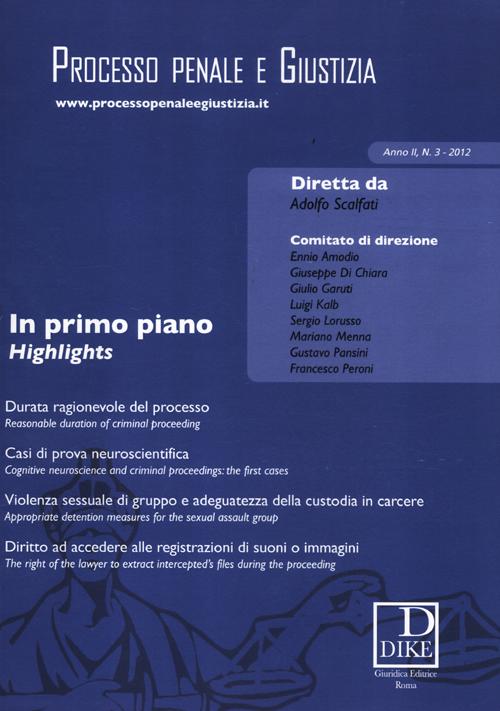 Processo penale e giustizia (2012). Vol. 3