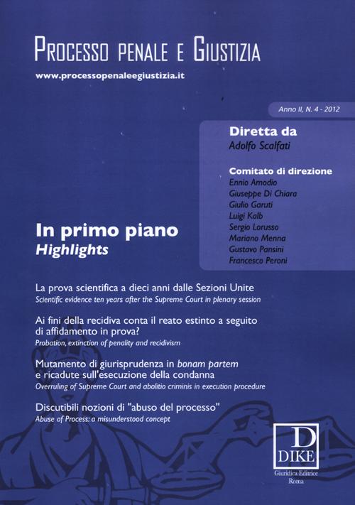 Processo penale e giustizia (2012). Vol. 4