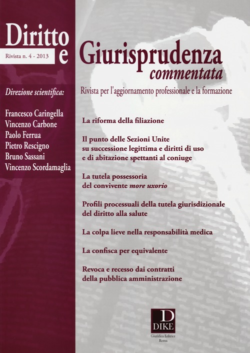 Diritto e giurisprudenza commentata (2013). Vol. 4