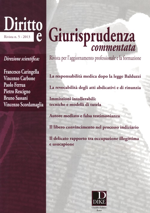 Diritto e giurisprudenza commentata (2013). Vol. 5