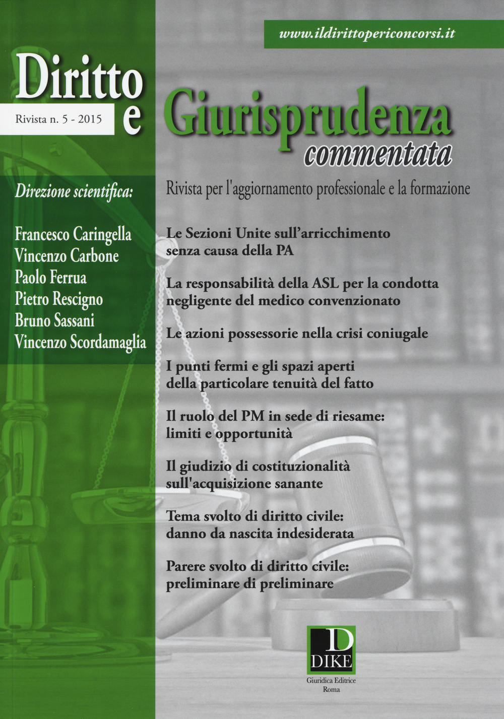 Diritto e giurisprudenza commentata (2015). Vol. 5