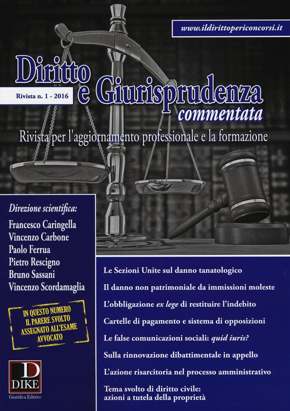 Diritto e giurisprudenza commentata (2016). Vol. 1