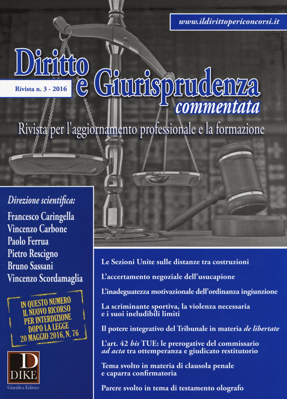 Diritto e giurisprudenza commentata (2016). Vol. 3