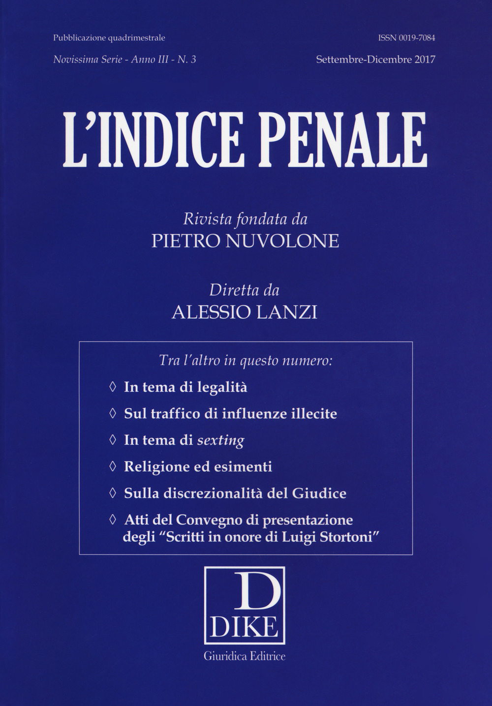 L'indice penale (2017). Vol. 3