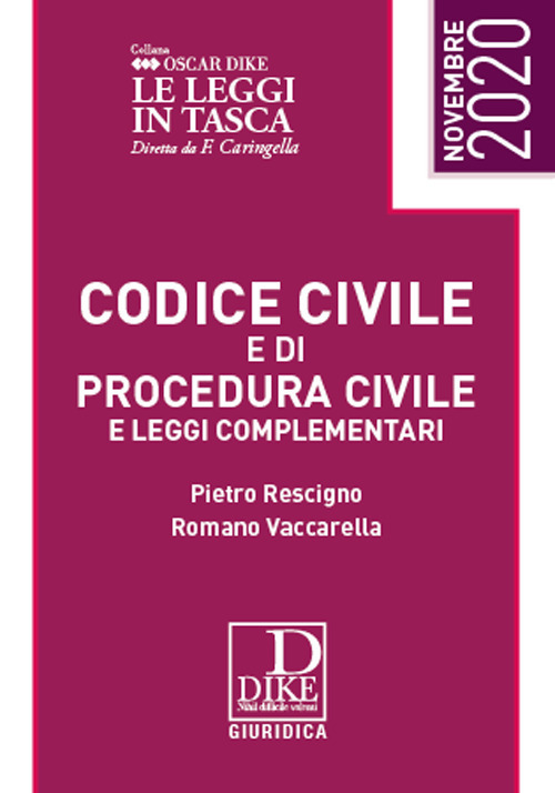 Codice civile e codice di procedura civile e leggi complementari. Ediz. pocket