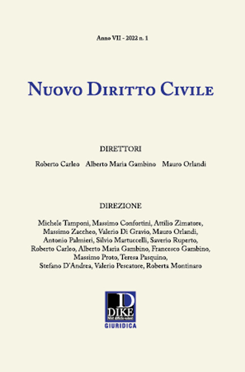 Nuovo diritto civile (2022). Vol. 1