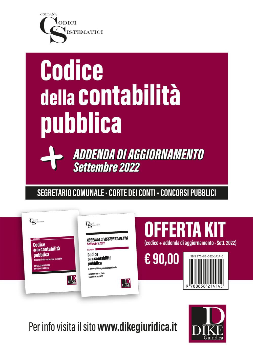 Codice della contabilità pubblica-Addenda di aggiornamento. Settembre 2022. Kit