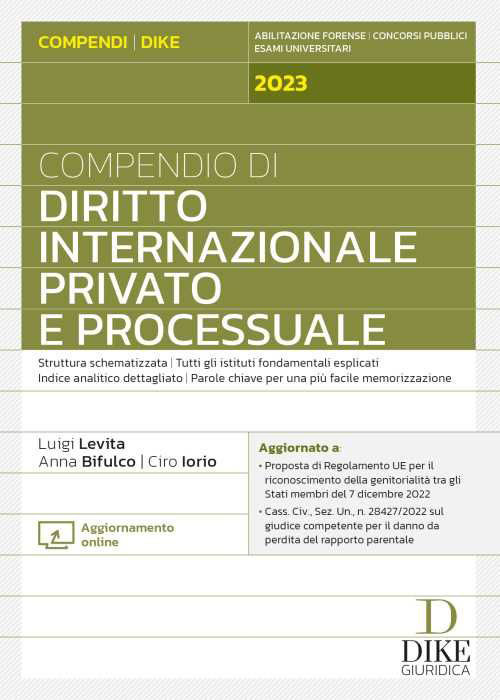 Compendio di diritto internazionale privato e processuale 2023