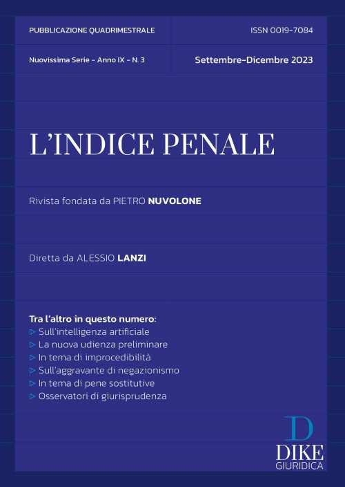 L'indice penale (2023). Vol. 3: Settembre-dicembre