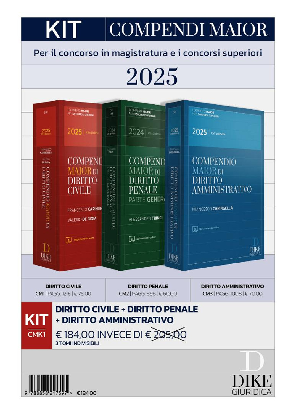Kit Compendi Maior 2025. Diritto civile + Diritto penale (parte generale) + Diritto amministrativo. Con aggiornamento online