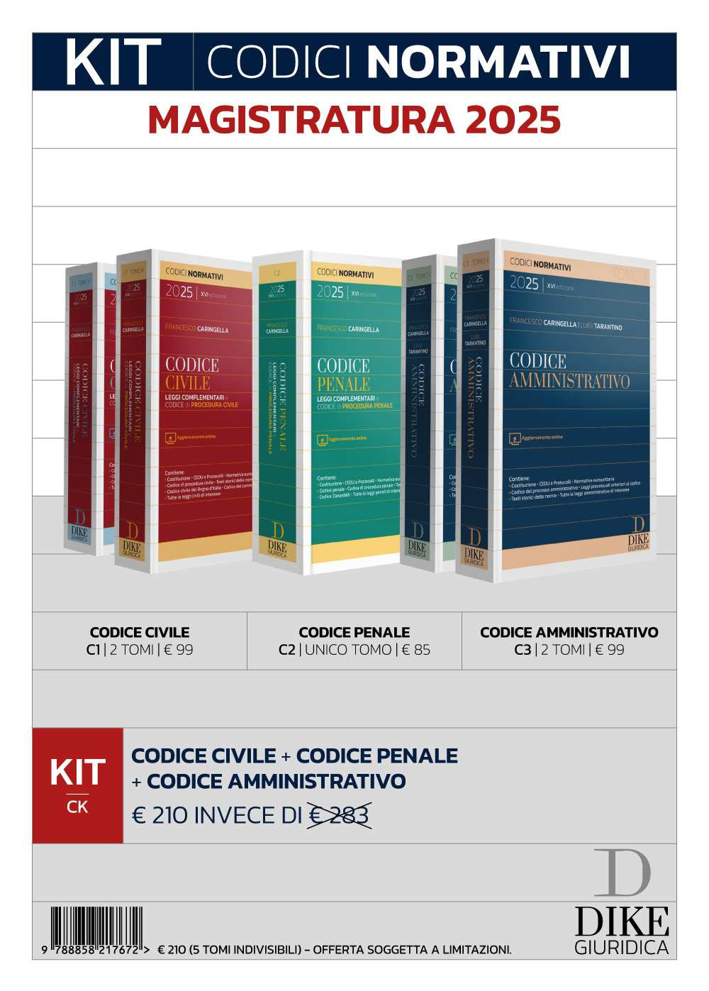 Kit codici normativi magistratura 2025. Con aggiornamento online