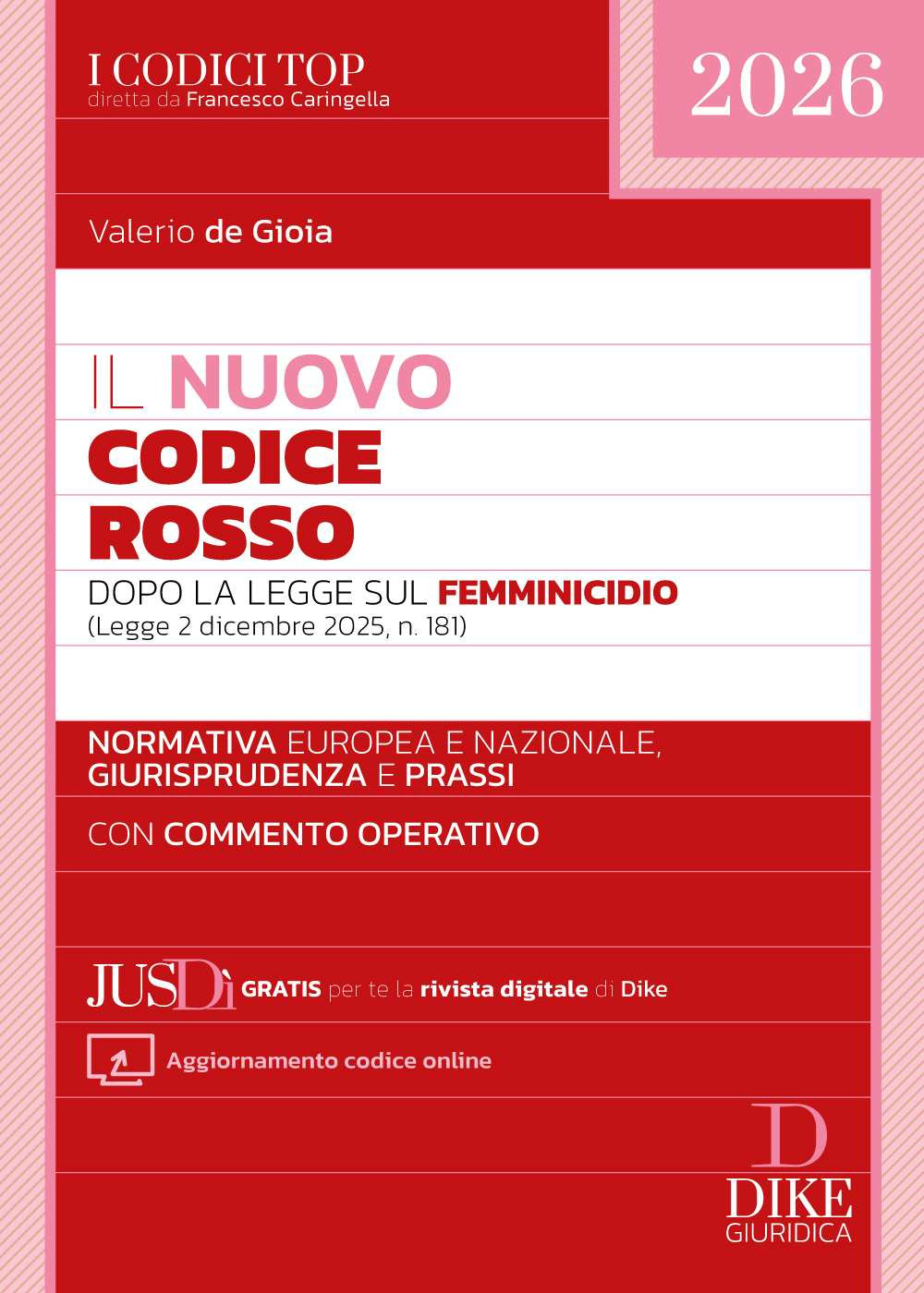 Il nuovo Codice Rosso dopo la legge sul femminicidio. Con aggiornamento codice online