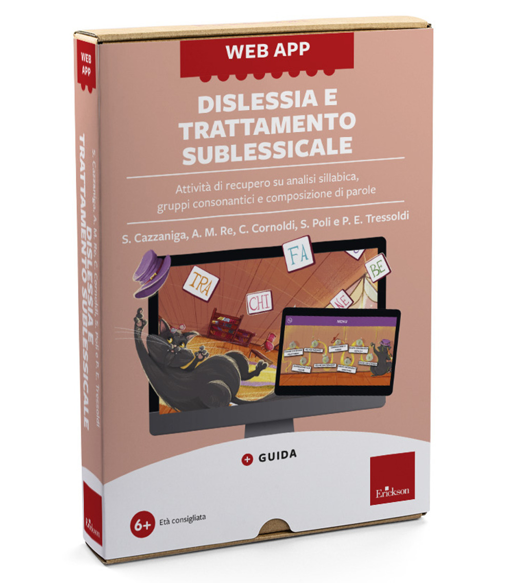 Web app dislessia e trattamento sublessicale. Attività di recupero su analisi sillabica, gruppi consonantici e composizione di parole. Con Web app