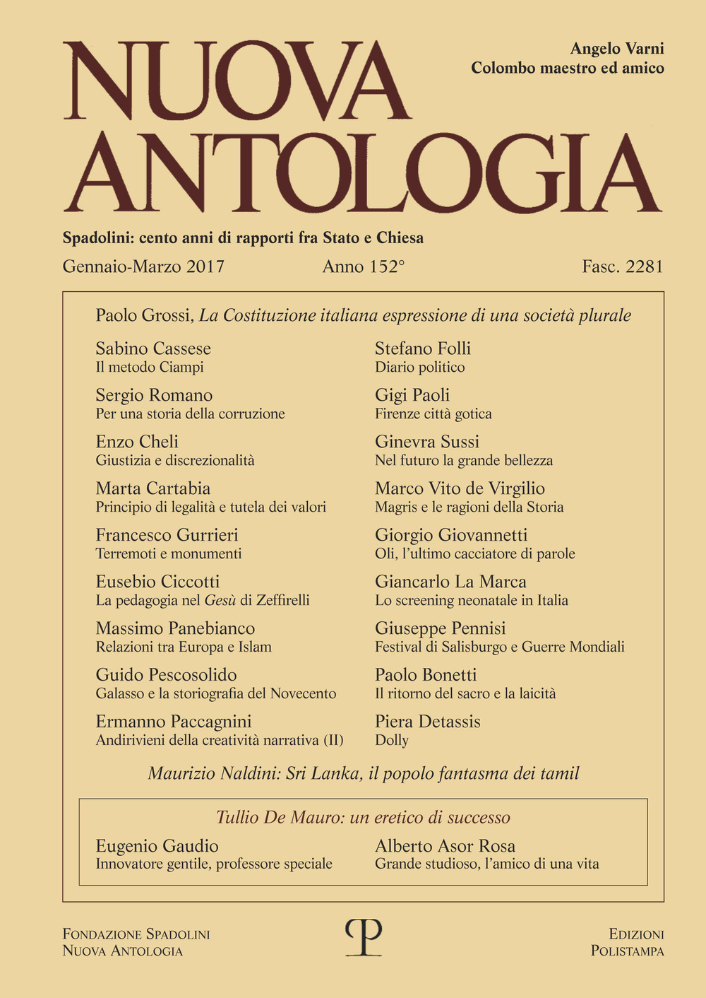Nuova antologia (2017). Vol. 1: Gennaio-Marzo