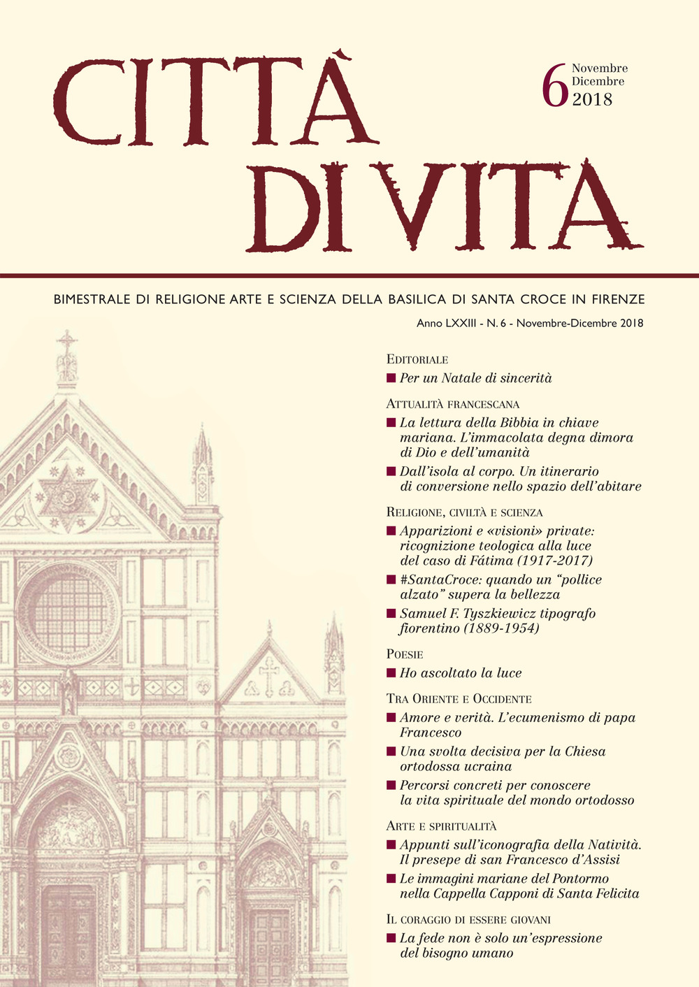 Città di vita (2018). Vol. 6: Novembre-Dicembre