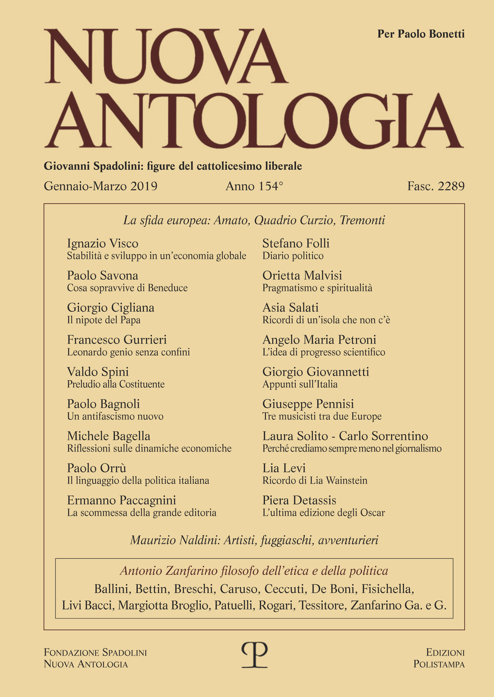 Nuova antologia (2019). Vol. 1: Gennaio-Marzo