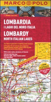 Lombardia, i laghi del Nord Italia 1:200.000. Ediz. multilingue