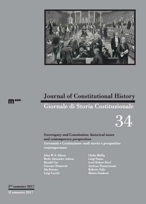 Giornale di storia costituzionale. Ediz. italiana e inglese (2017). Vol. 34: Sovranità e Costituzione: nodi storici e prospettive contemporanee