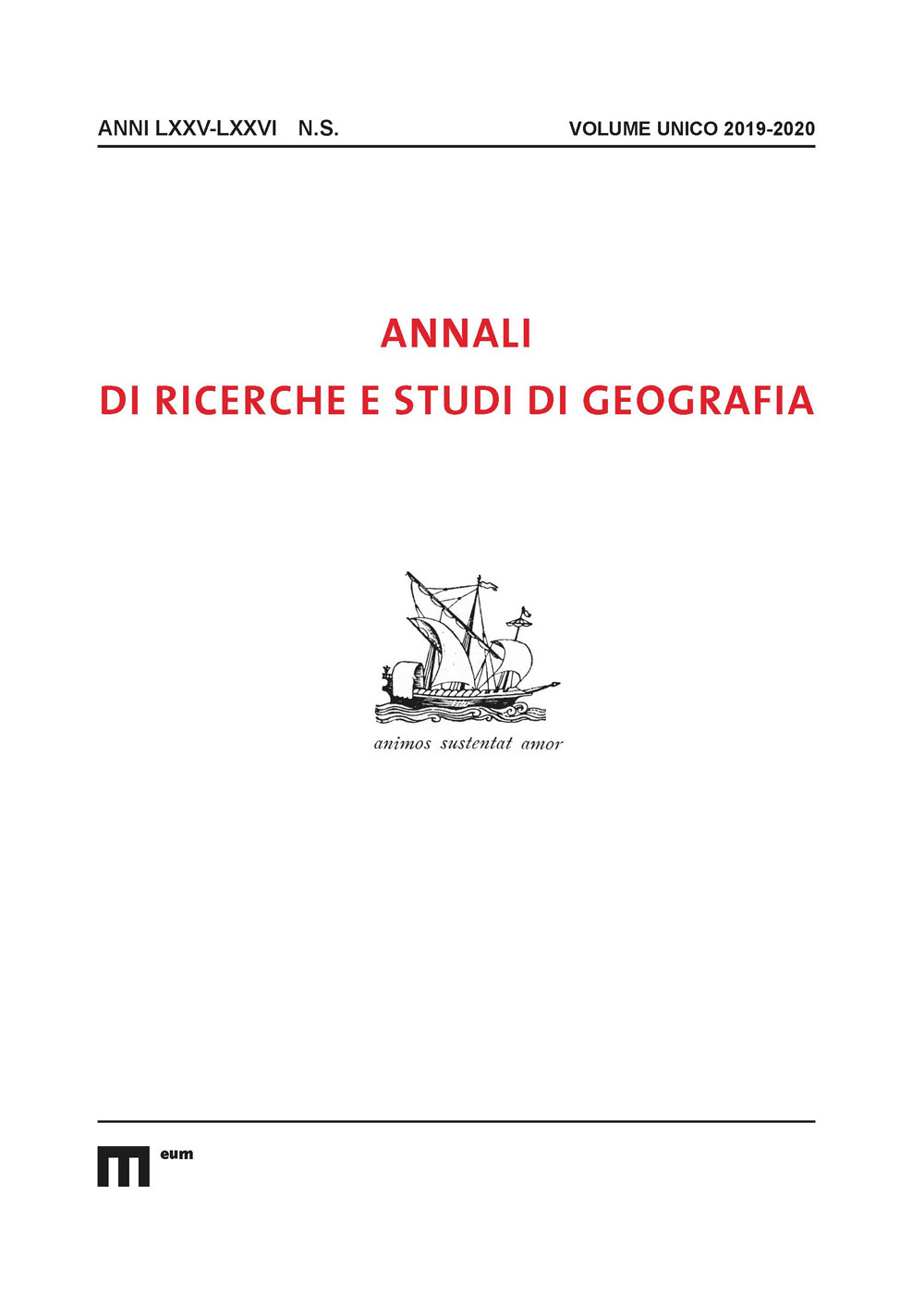 Annali di ricerche e studi di geografia (2019-2020)