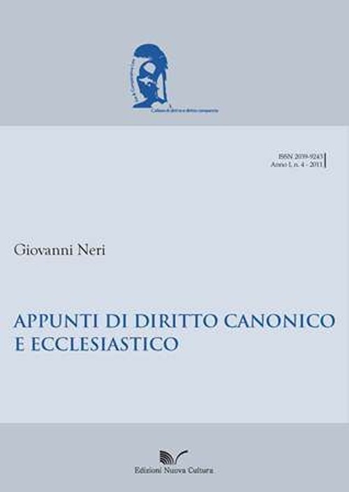 Appunti di diritto canonico ed ecclesiastico