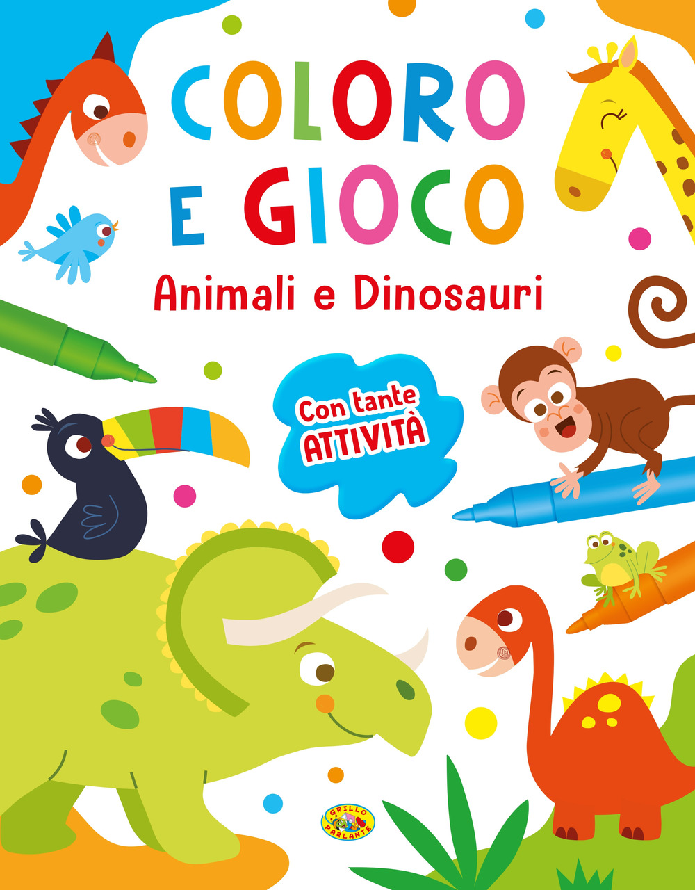 Animali e dinosauri. Coloro e gioco. Ediz. a colori