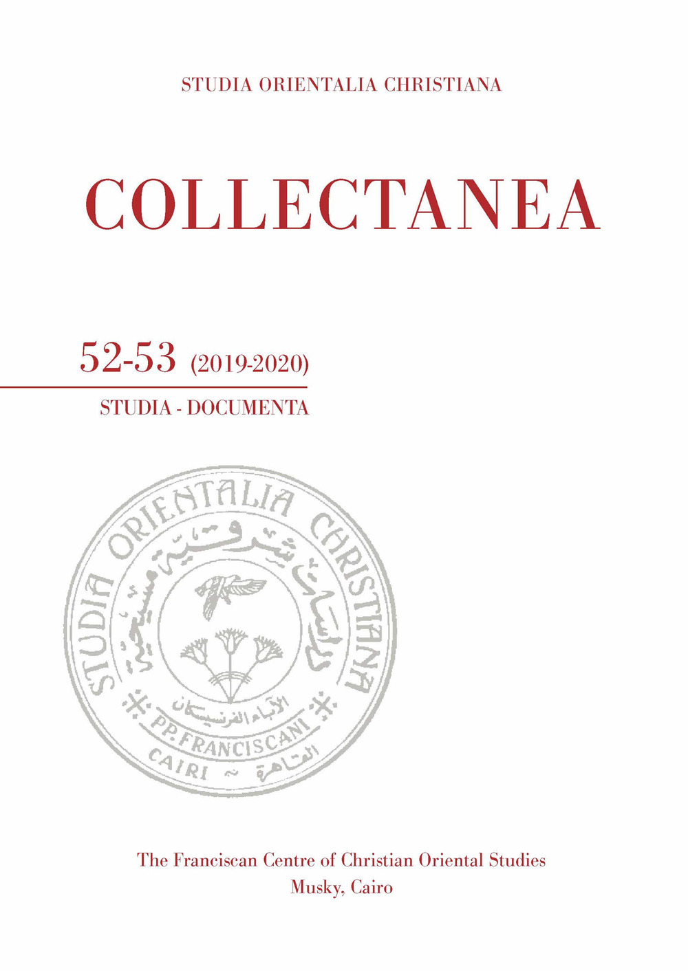 Studia orientalia christiana. Collectanea. Studia, documenta (2019-2020). Vol. 52-53