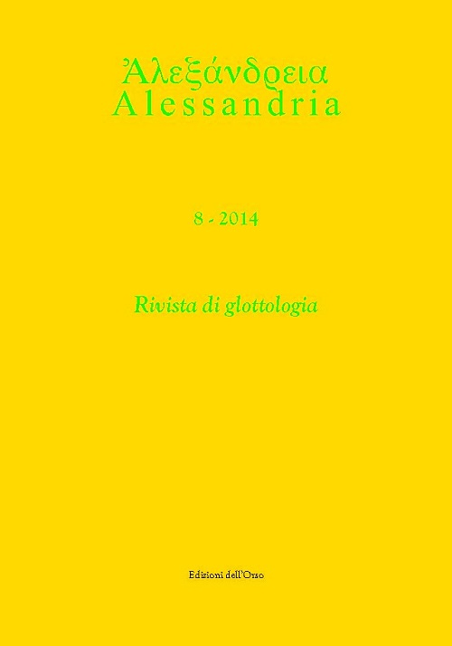 Alessandria. Rivista di glottologia (2014). Vol. 8