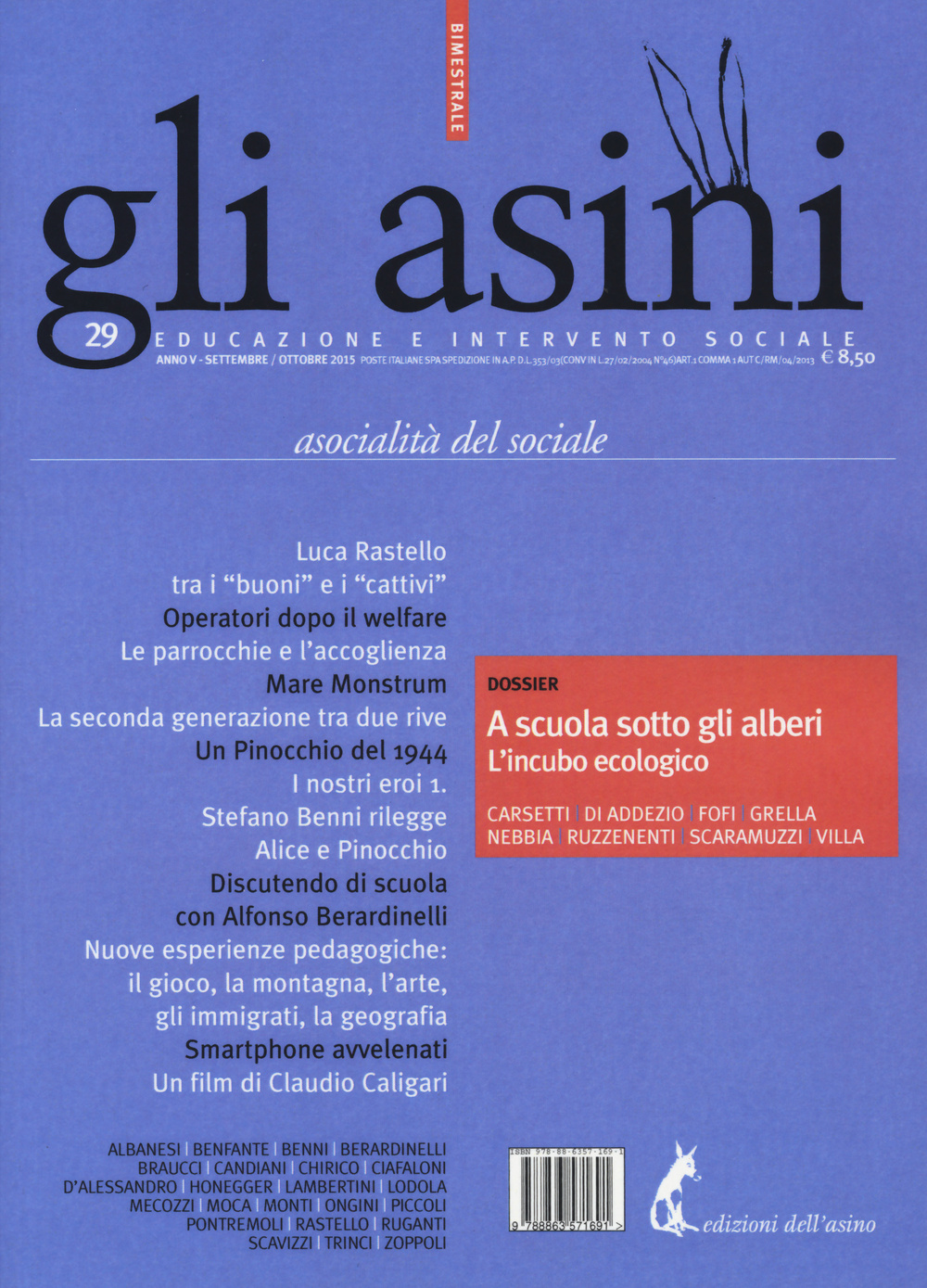 Gli asini. Rivista di educazione e intervento sociale (2015). Vol. 29