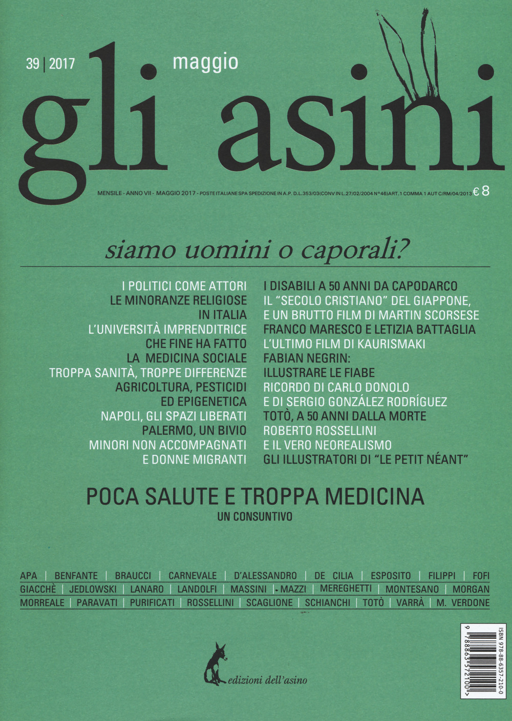 Gli asini. Rivista di educazione e intervento sociale. Vol. 39