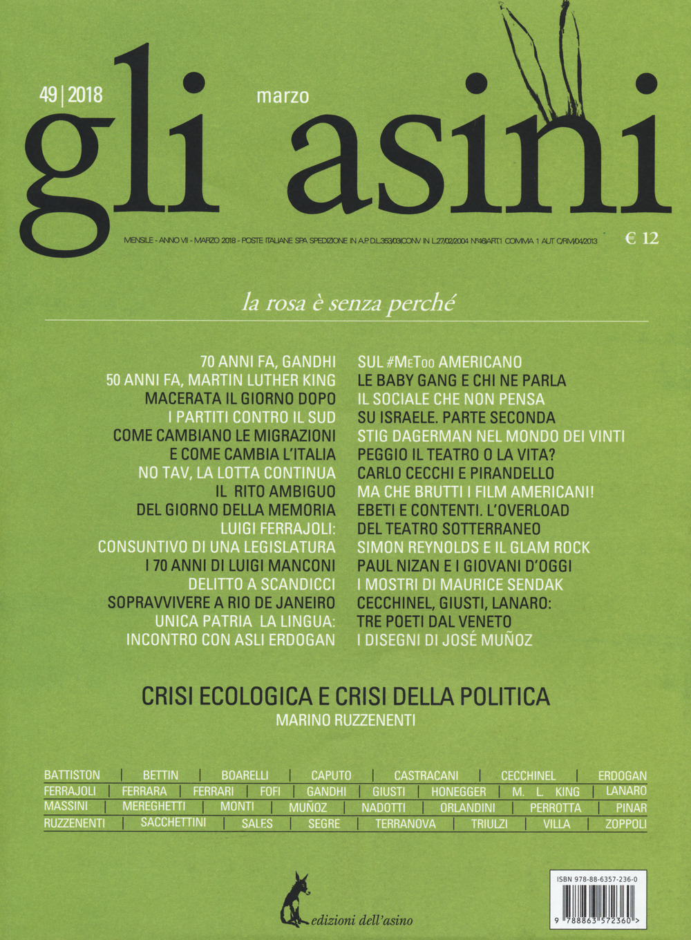 Gli asini. Rivista di educazione e intervento sociale (2018). Vol. 49: La rosa è senza perché