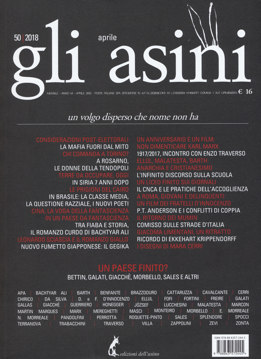 Gli asini. Rivista di educazione e intervento sociale (2018). Vol. 50