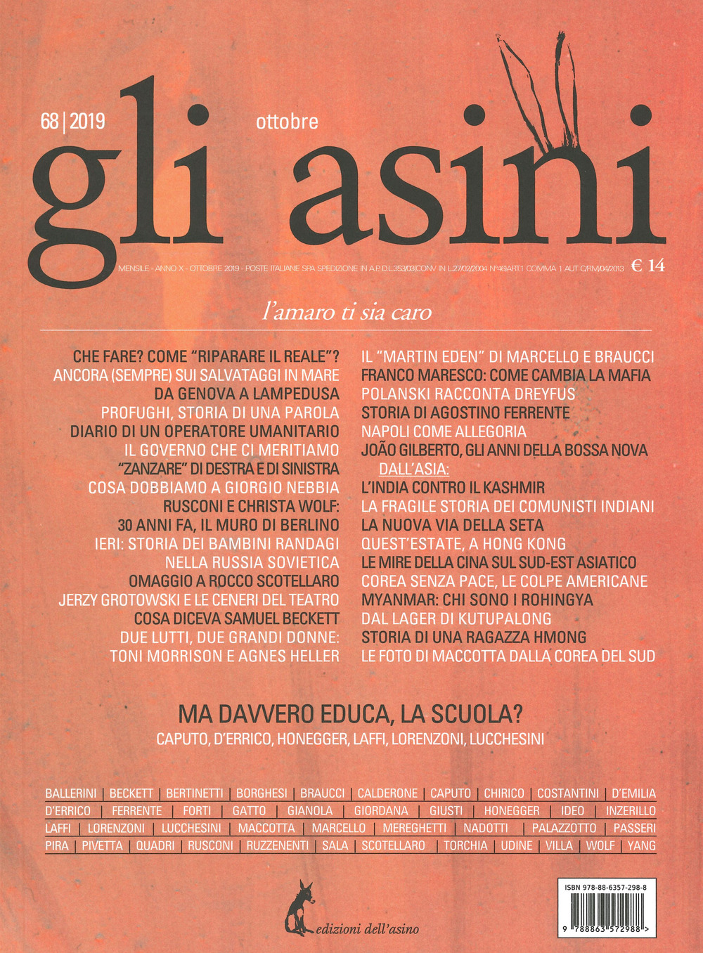 Gli asini. Rivista di educazione e intervento sociale (2019). Vol. 68: Ottobre