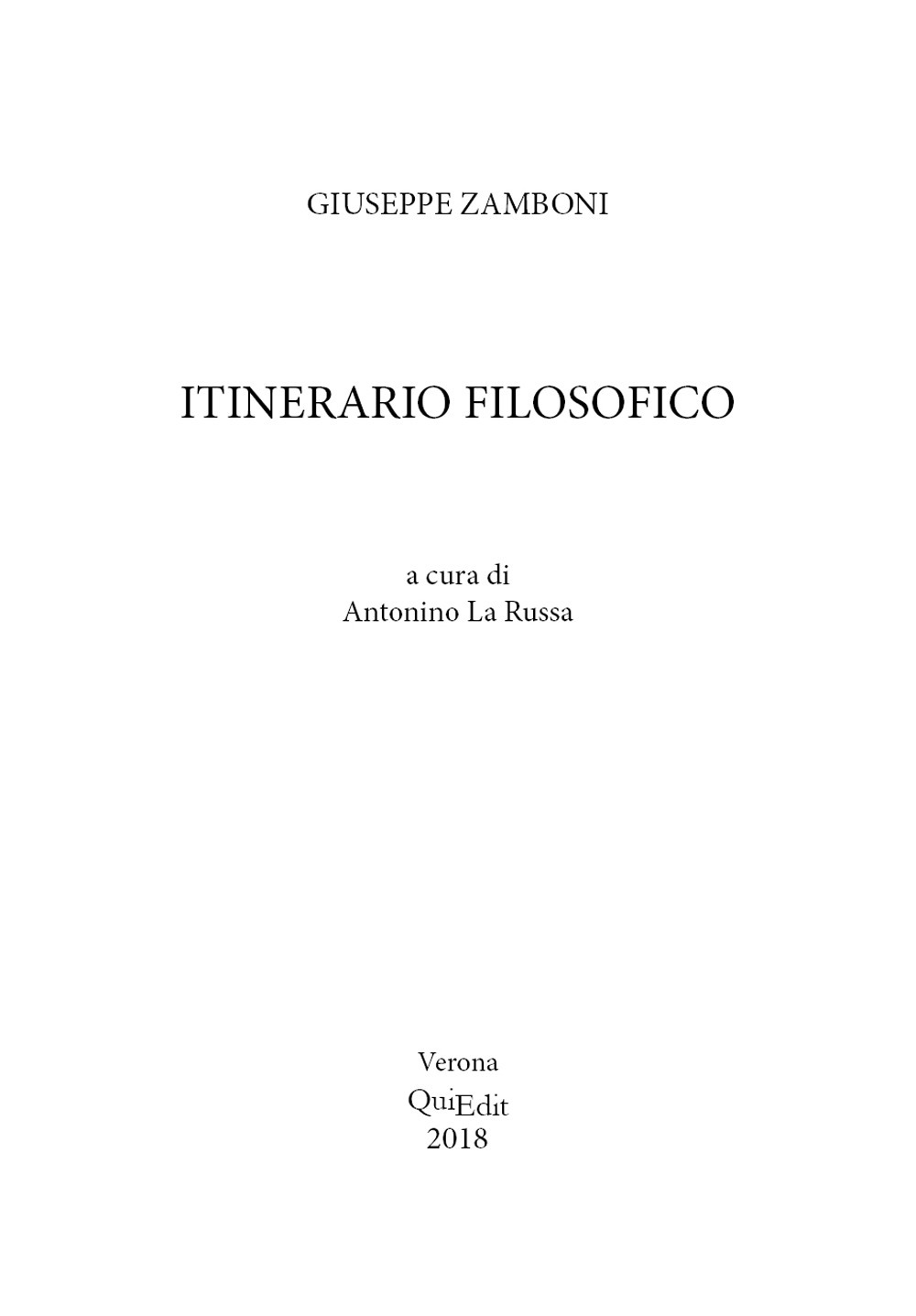 Itinerario filosofico