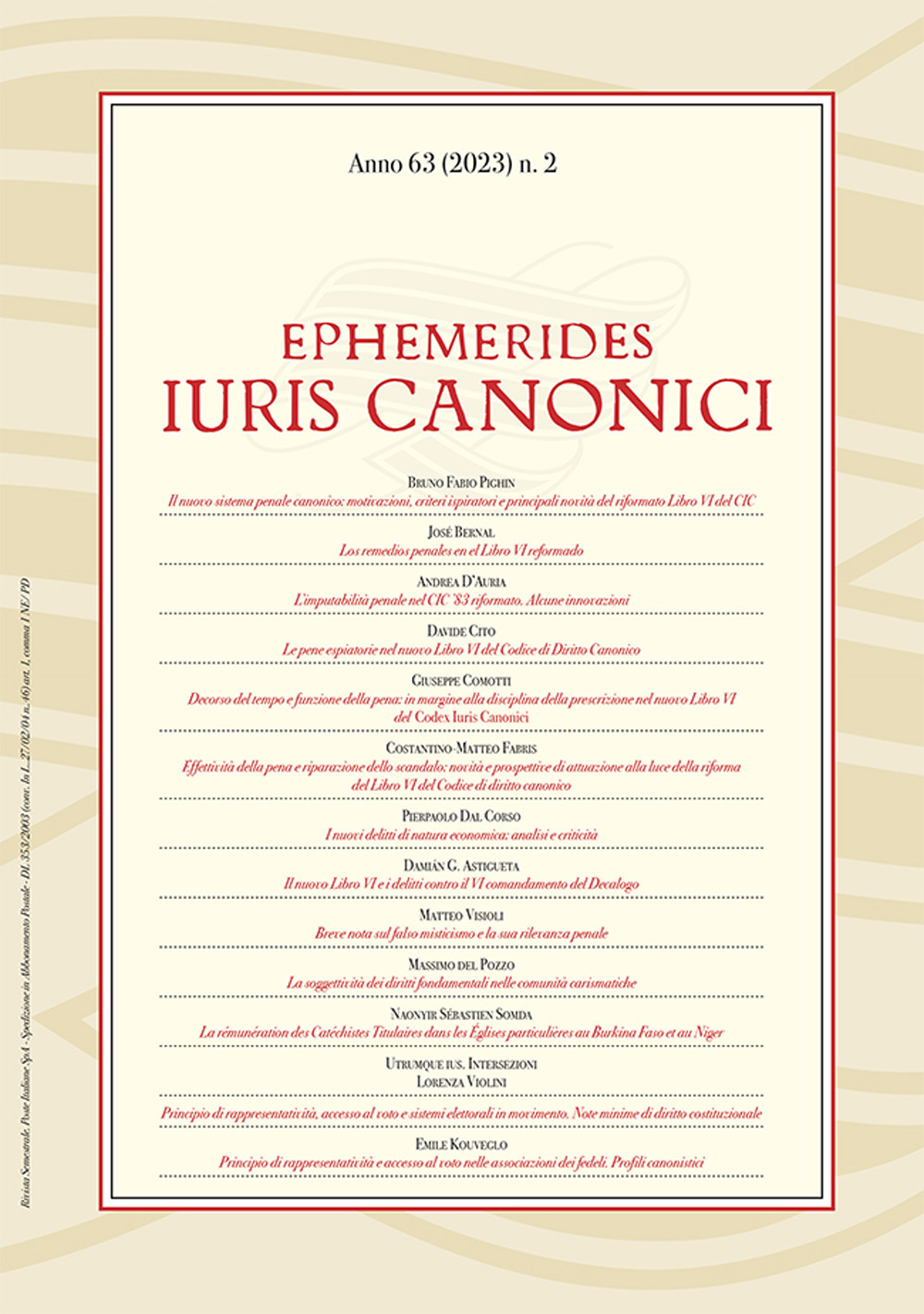 Ephemerides Iuris canonici (2023). Vol. 2