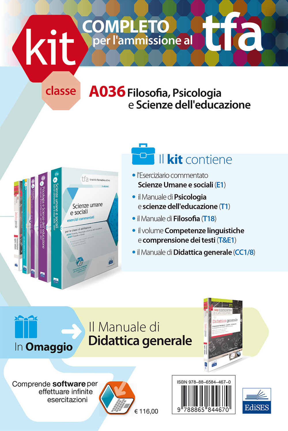 TFA. Classe A036 per prove scritte e orali. Manuale di teoria ed esercizi di filosofia, psicologia... Kit completo. Con software di simulazione